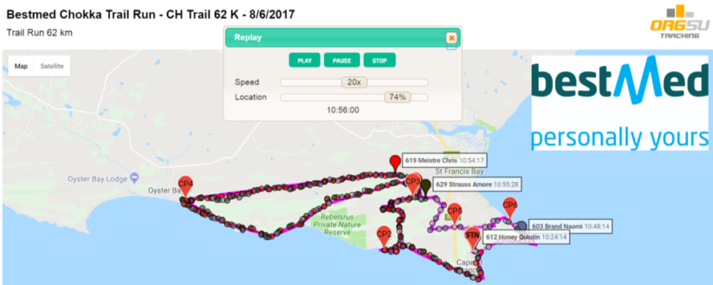 GPS Tracking is available for you to be published on your website during your race